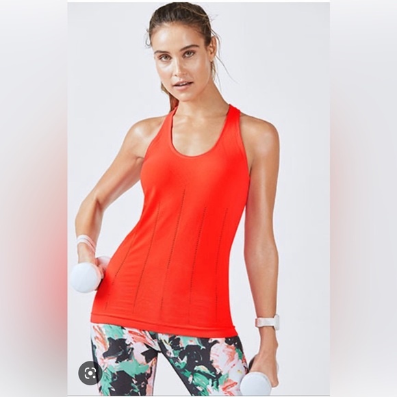 Fabletics Delta Seamless Tank, hot orange - Picture 3 of 17